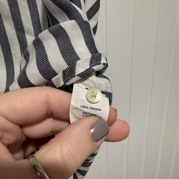 Madewell Striped Daily Shirt Boxy Fit Size Medium - Picture 5 of 6